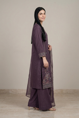 3 Pc Embroidered Suit - 8030 - (Cotton Silk With Monarch Dupatta)