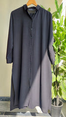 2PC SOLID BUTTON-DOWN SET (BLACK)