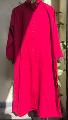 2PC SOLID BUTTON-DOWN SET (RED)