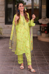 3 Pc Printed Lawn Suit - SUNDAS