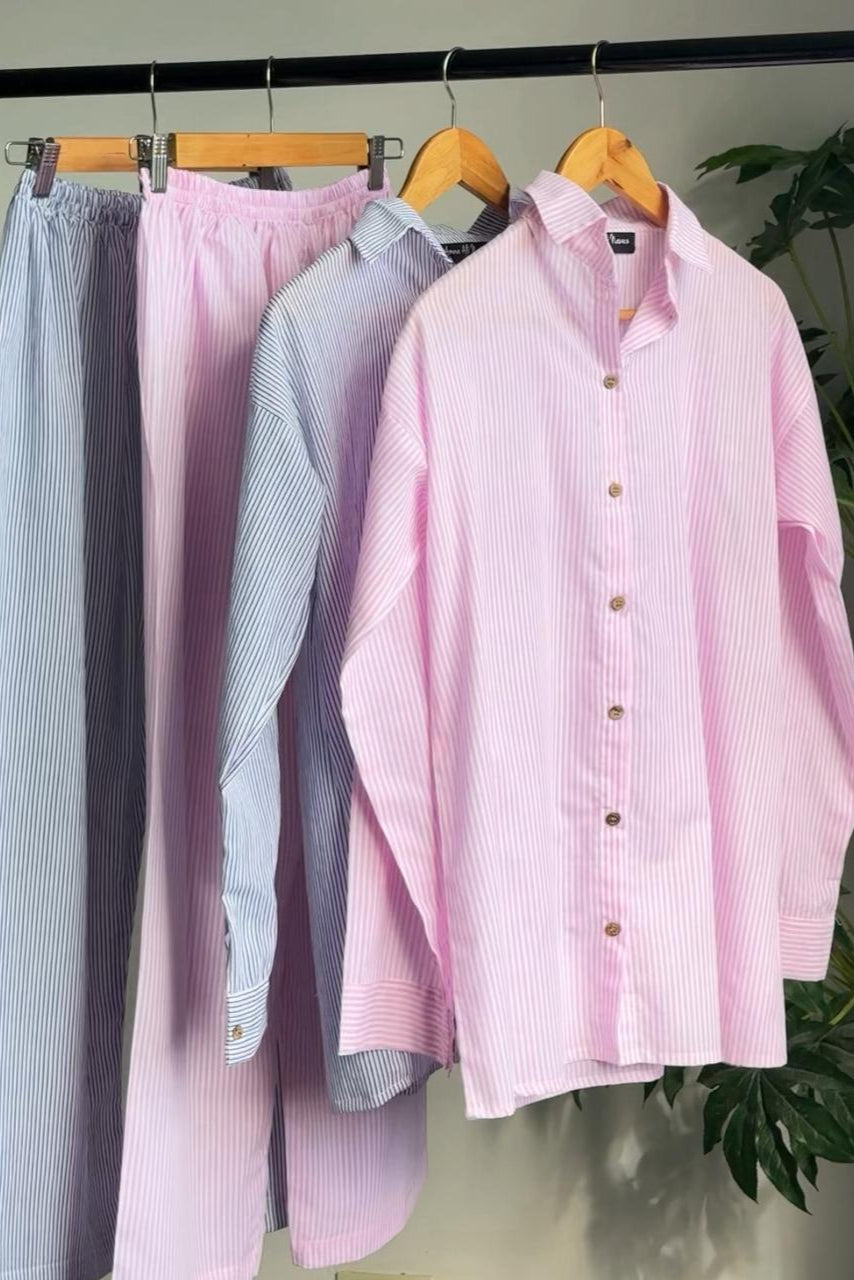 Striped Co Ord sets in blue and pink colors, summer friendly ,trendy fit , very reasonable price in just Rs 2699 only