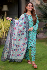 3 Pc Printed Lawn Suit - SOFIYA