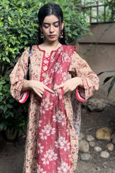 Lawn Shirt With Monarch Dupatta - DILDAARA