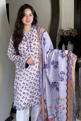 Lawn Shirt With Monarch Dupatta - JULIA