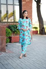 2 Pc Co Ord Set Lawn - ZARNISH
