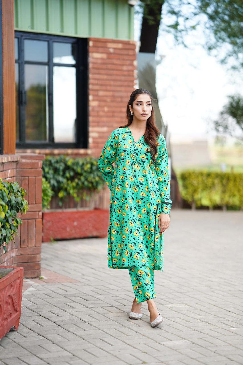 2 Pc Co Ord Set Lawn - SEHRISH