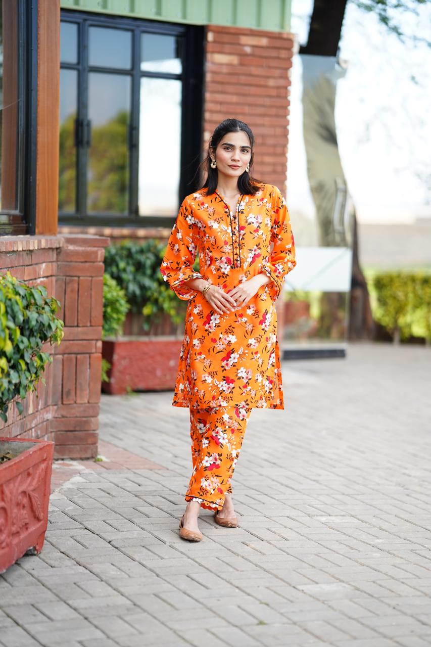 2 Pc Co Ord Set Lawn - HANA