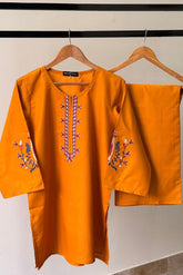 2 Pc Embroidered Solid Set - 3002