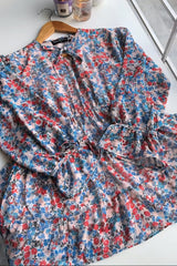 Printed Peplum Blouse - (NR)