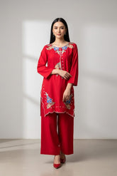 2 Pc Bloom Embroidered Set - 7001