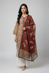 Lawn Shirt With Monarch Dupatta - DILDAARA