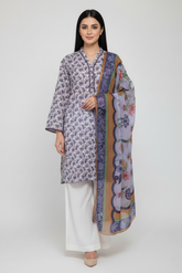 Lawn Shirt With Monarch Dupatta - JULIA