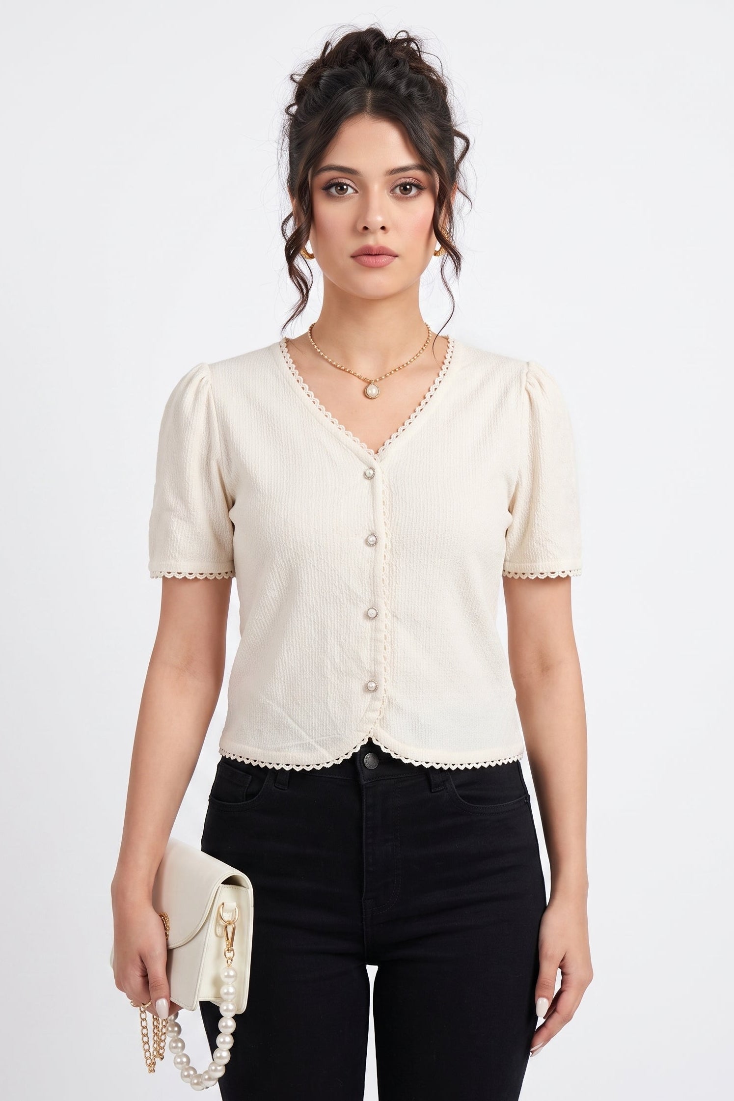 BOHEMIAN V NECK BLOUSE