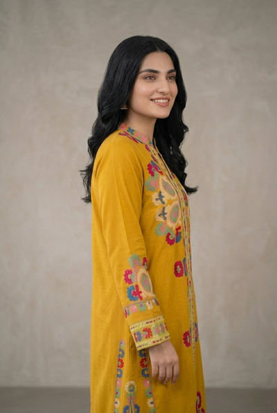 2 Pc Silk Kaftan Set - 2008