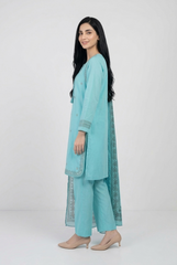 3 Pc Embroidered Suit - 8047 - (Lawn Cotton With Monarch Dupatta)