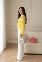 FRONT BOW BLOUSE - BUTTER YELLOW