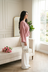 FRONT BOW BLOUSE - PINK.