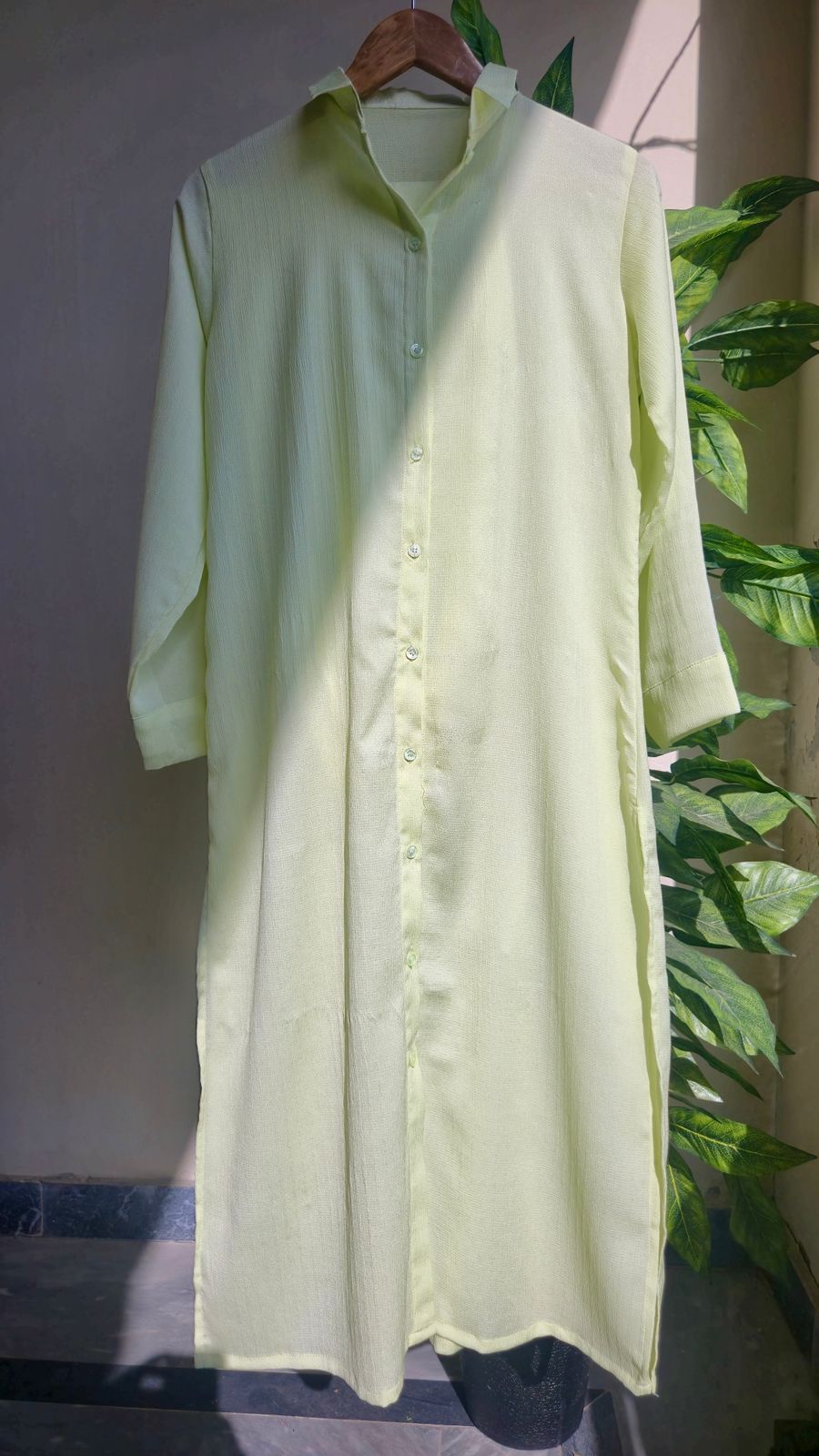 2PC SOLID BUTTON-DOWN SET (GREEN)