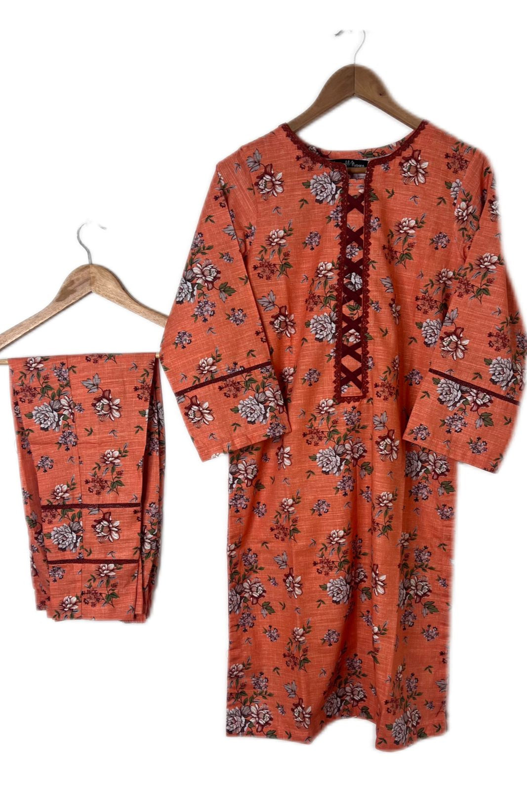 2 Pc Co Ord Set Khaddar - AMBER