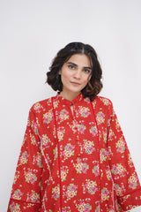 2 Pc Co Ord Set Khaddar - APPLE RED