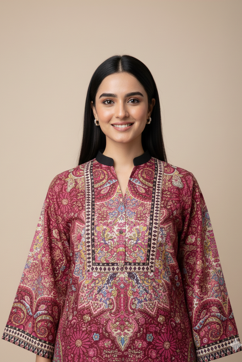 2 Pc Silk Kaftan Set - 2005