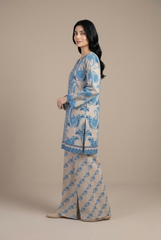 2 Pc Azure Paisley Co Ord Set