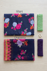 3 Piece Unstitched Lawn Suit with Chiffon Dupatta - US-8883