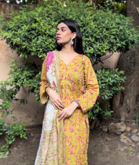 Lawn Shirt With Monarch Dupatta - MADEEHA