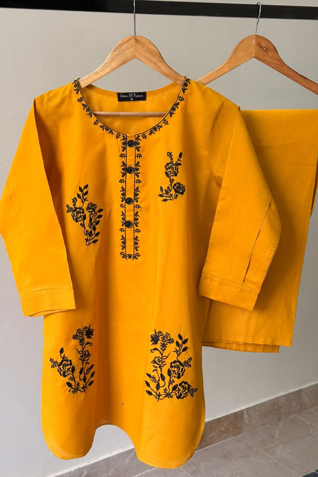 2 Pc Embroidered Solid Set - 4003