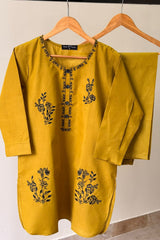 2 Pc Embroidered Solid Set - 4001