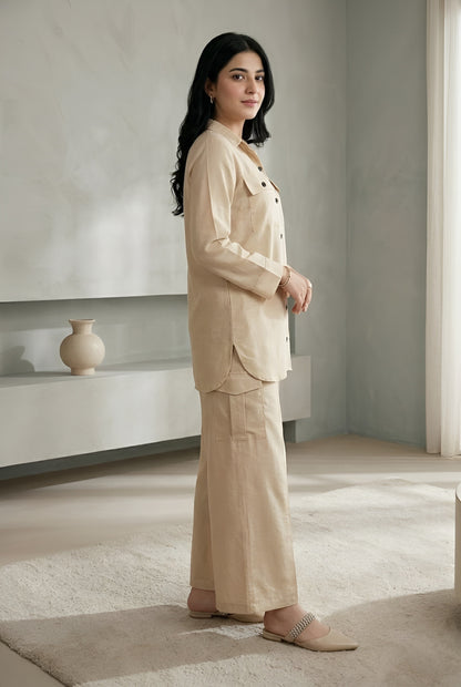 SOLID CO-ORD SET (BEIGE)