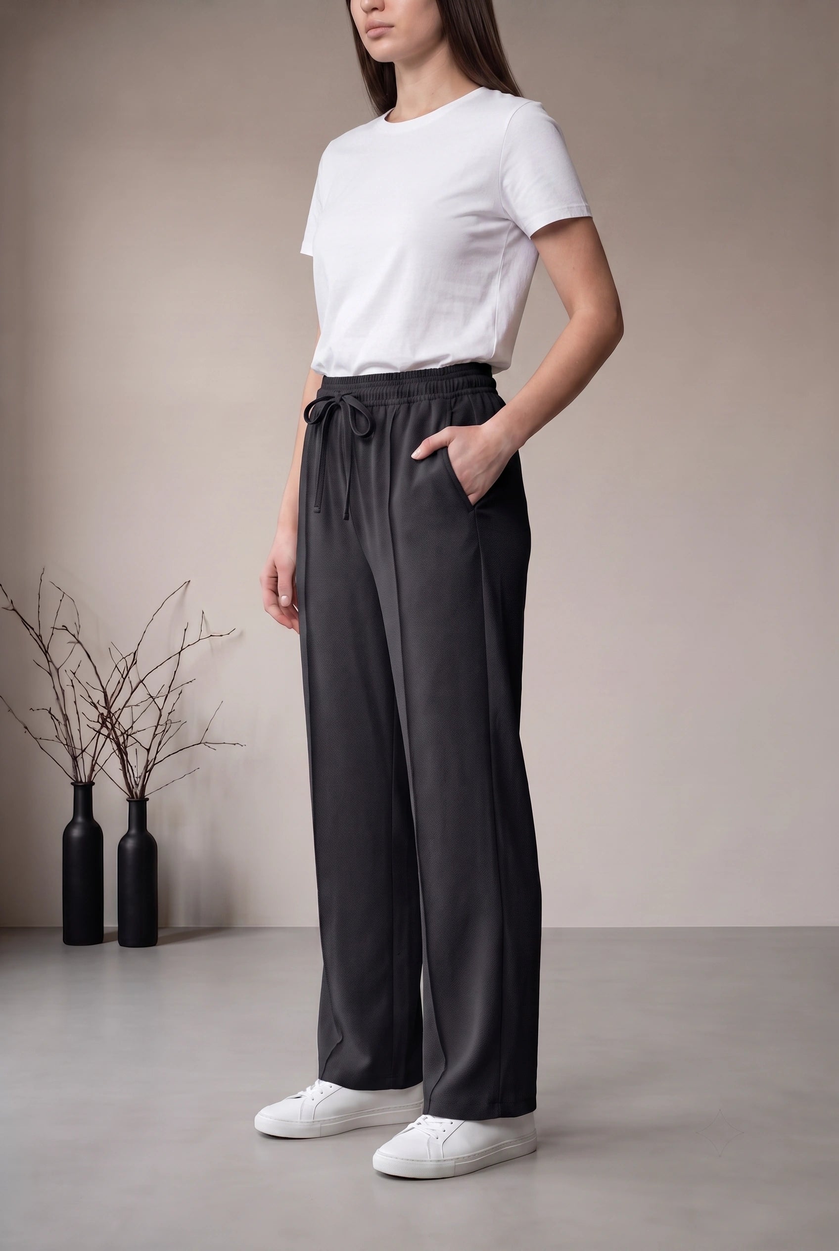FRONT SEAM TROUSER - BLACK