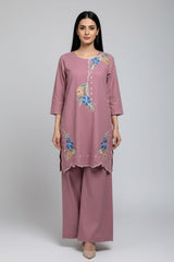 2 Pc Bloom Embroidered Set - 7003