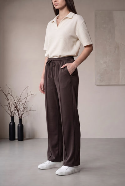 FRONT SEAM TROUSER - DARK BROWN