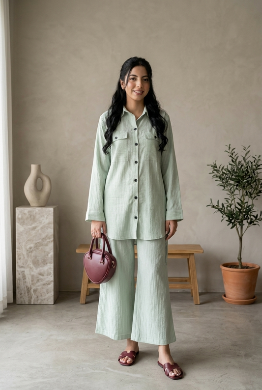 SOLID CO-ORD SET (GREEN)